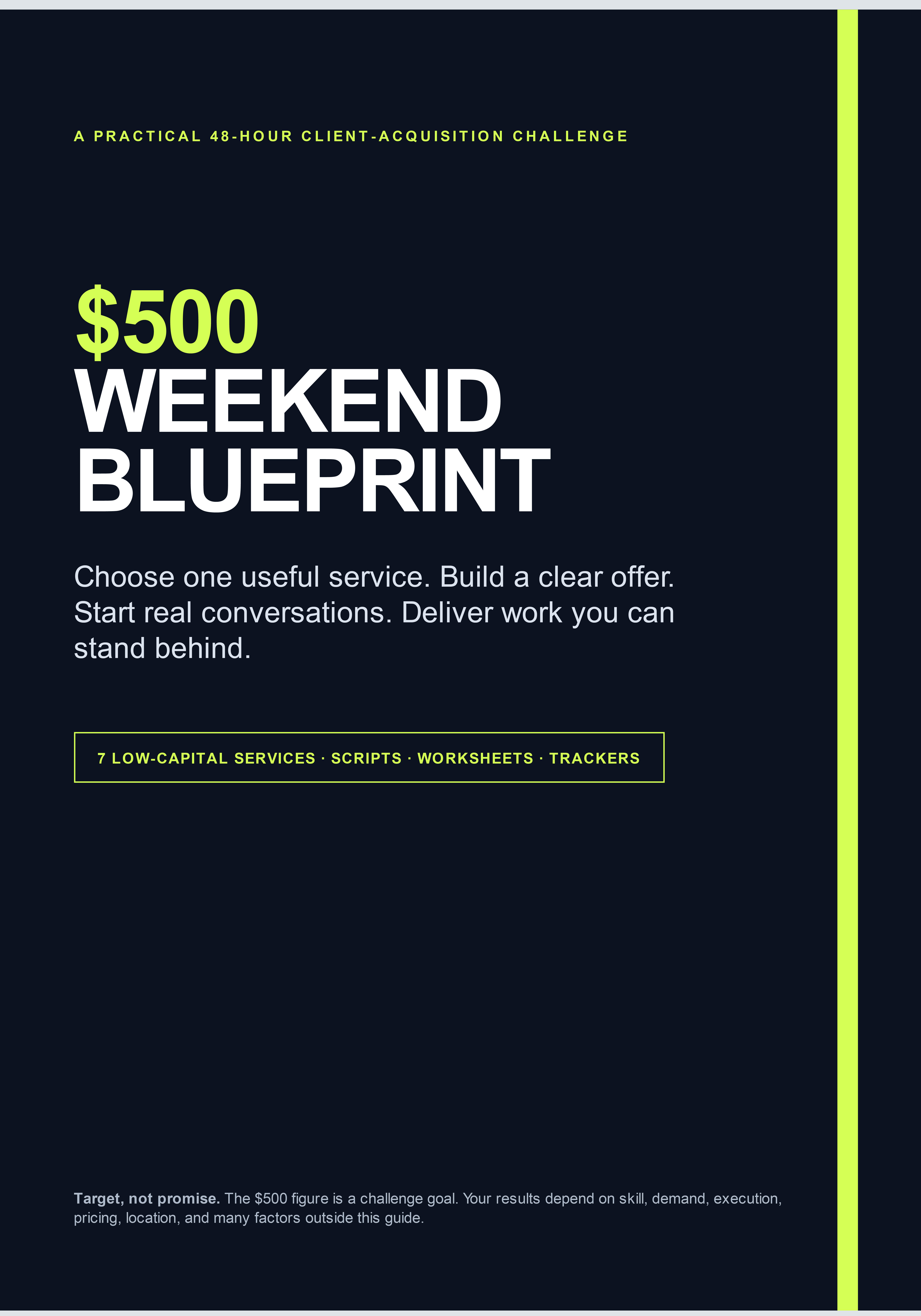 Actual cover of The $500 Weekend Blueprint PDF